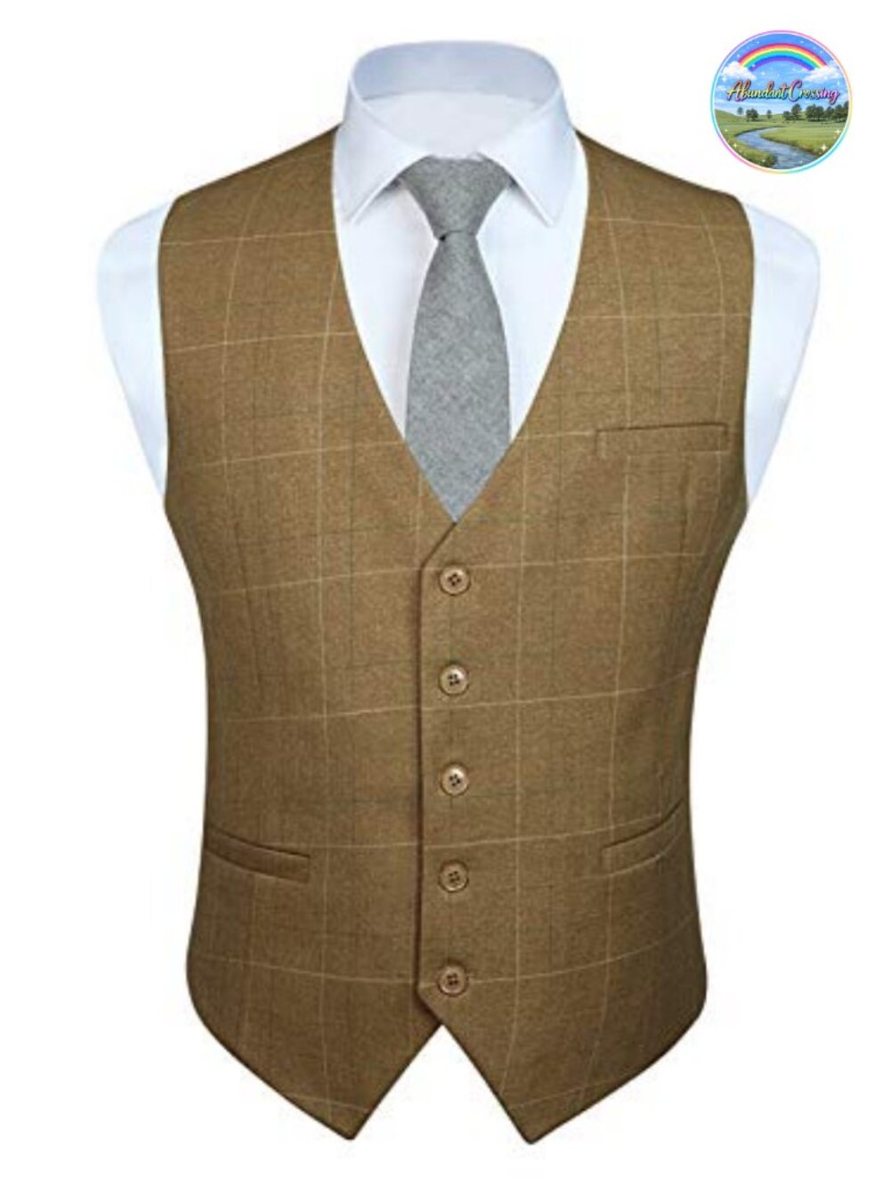 Men's Slim Fit Plaid Suit Vest V-Neck Sleeveless Waistcoat Tuxedo Wedding